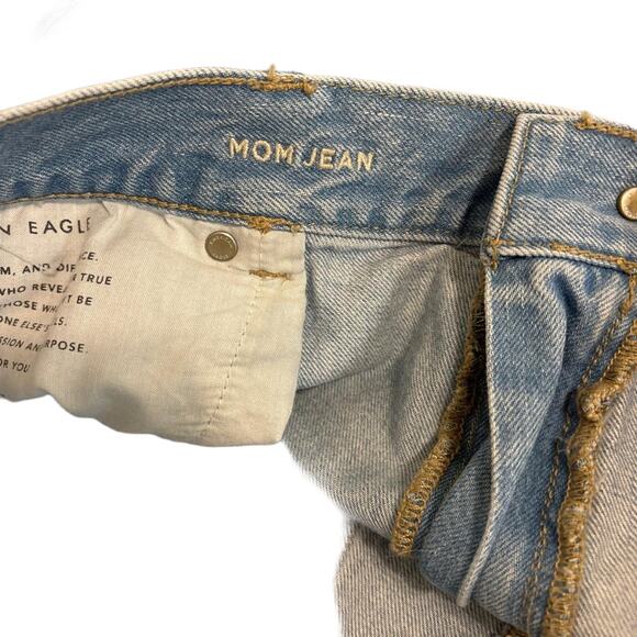 American Eagle Mom Jeans 20 38x27.5 Women Blue High Rise Distressed Plus Size - Picture 3 of 6